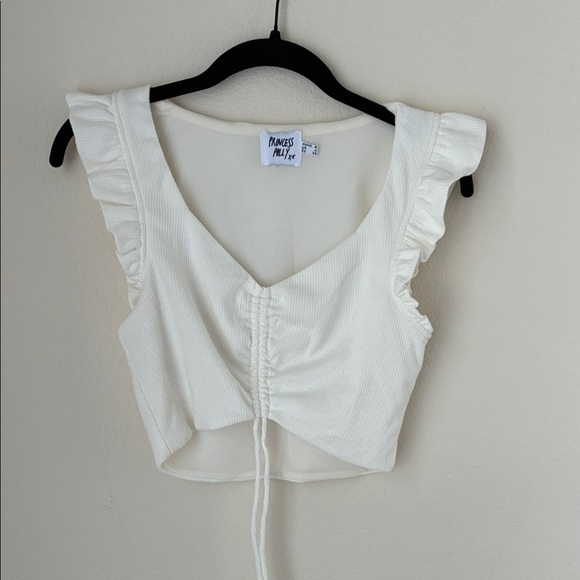 Princess Polly White Ruched Tank Top - Picture 2 of 3